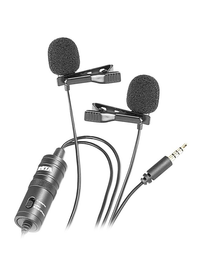 BOYA Dual Head Clip-On Microphone BY-M1DM Black  - Image 1