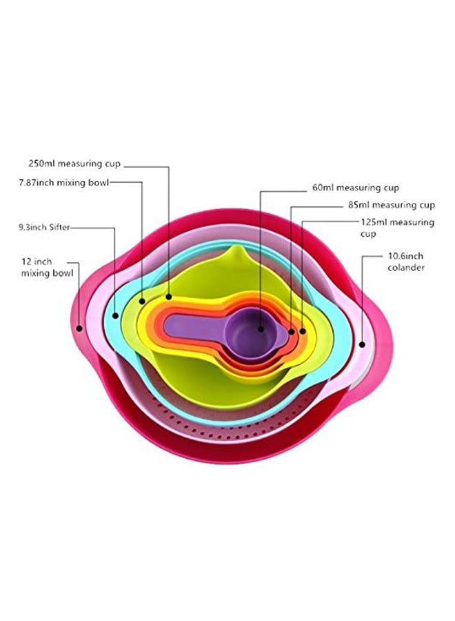 Liying 8-Piece Mixing Bowl Set Multicolour  - Image 3