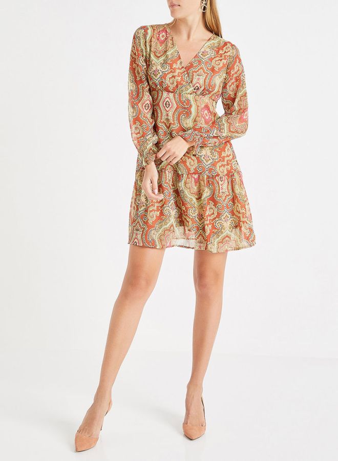 ONLY Printed Drop Waist Polyester Dress Multicolour  - Image 3