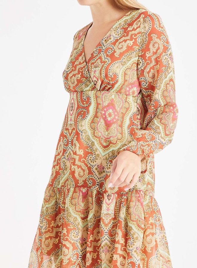 ONLY Printed Drop Waist Polyester Dress Multicolour  - Image 4