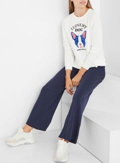 ONLY I Love My Dog Printed Sweatshirt White  - Image 3