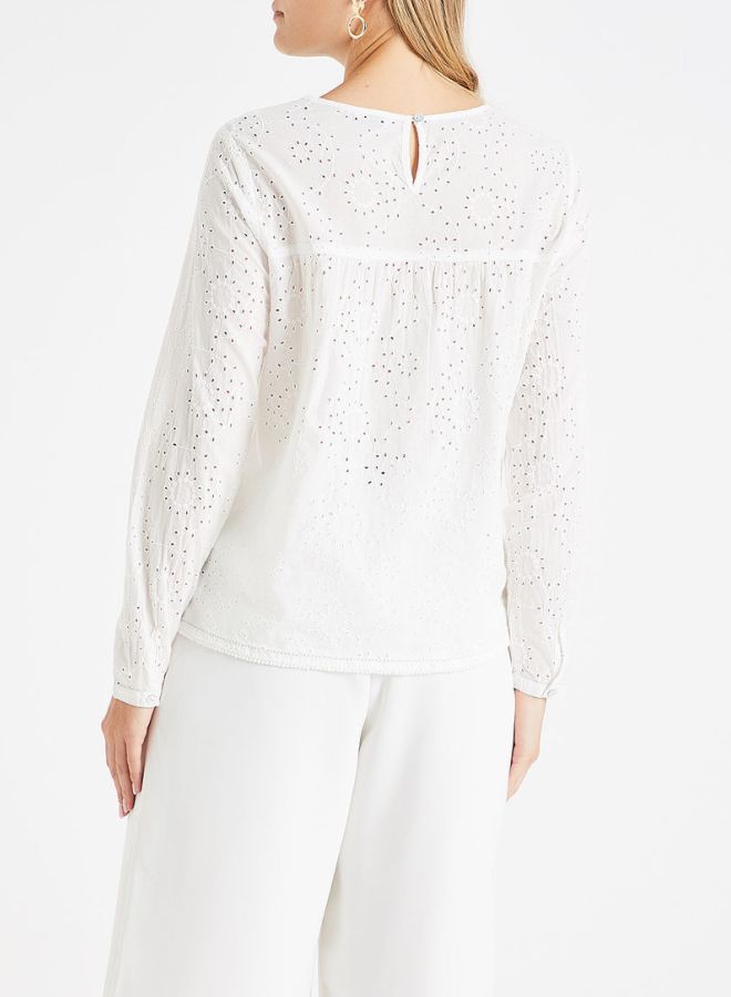 ONLY - Embroidery Anglaise Top White - Image 1