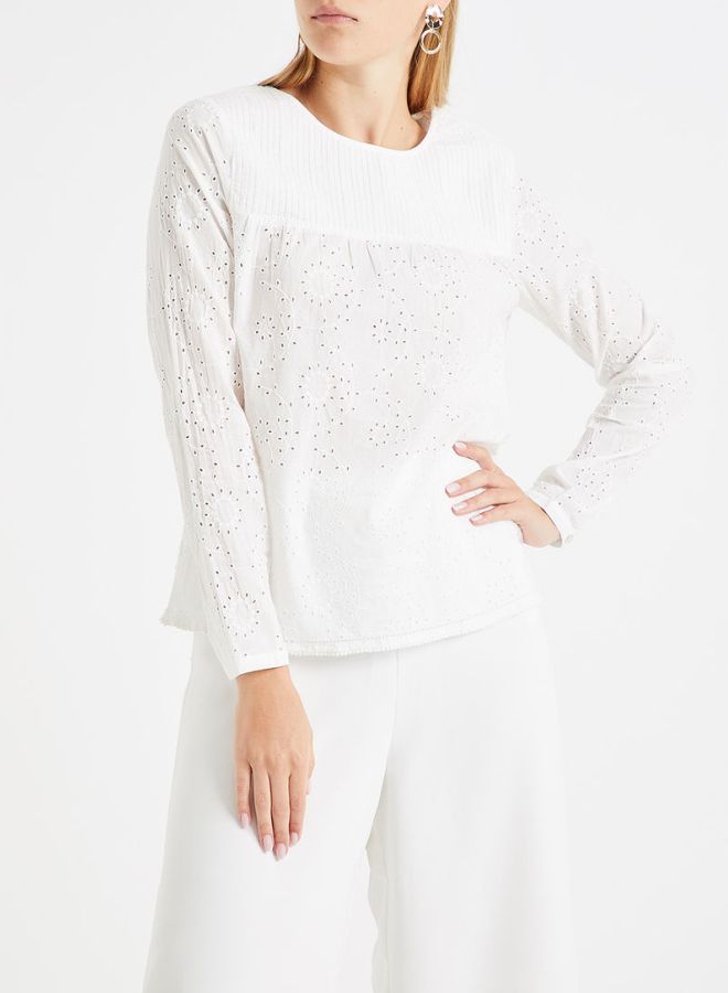 ONLY - Embroidery Anglaise Top White - Image 1
