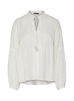 ONLY Textured Peasant Blouse White  - Image 4