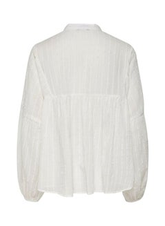 ONLY Textured Peasant Blouse White  - Image 5