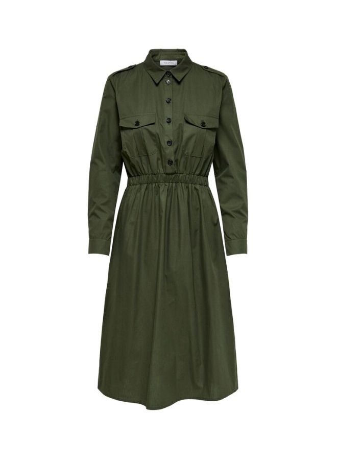 ONLY - Utility Shirt Dress Olive - Image 1
