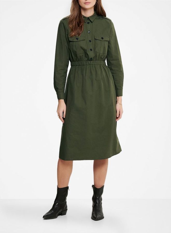 ONLY - Utility Shirt Dress Olive - Image 1