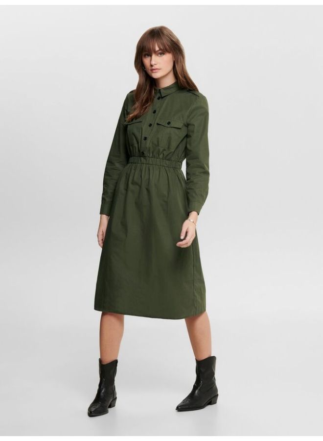 ONLY - Utility Shirt Dress Olive - Image 1