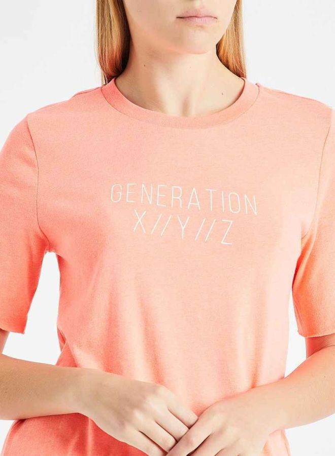 ONLY Statement T-Shirt Orange - Image 4