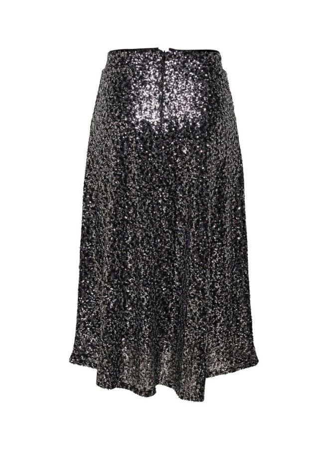 ONLY Sequin A-Line Skirt Black  - Image 5