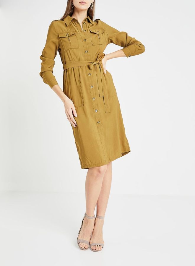 ONLY - Arya Utility Shirt Dress Brown - Image 1