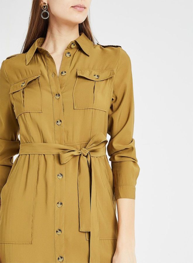 ONLY - Arya Utility Shirt Dress Brown - Image 1