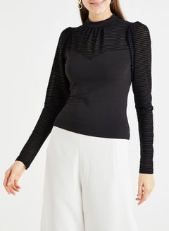 High Neck T-Shirt Black