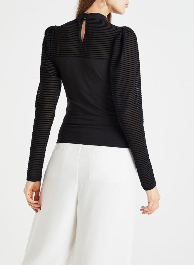 ONLY - High Neck T-Shirt Black - Image 1