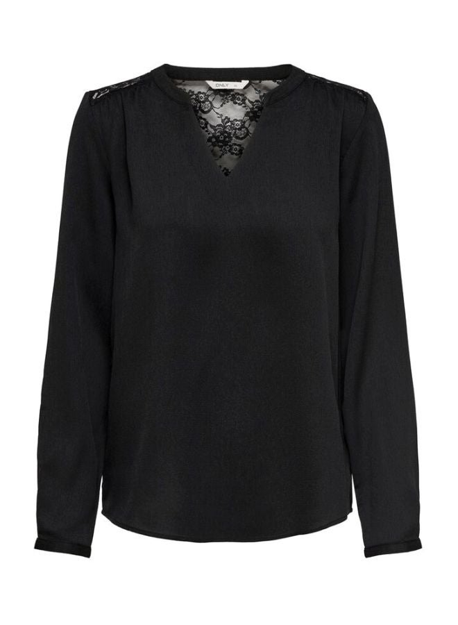 اونلي تيشيرت بظهر من الدانتيل أزرق داكن - Image 4