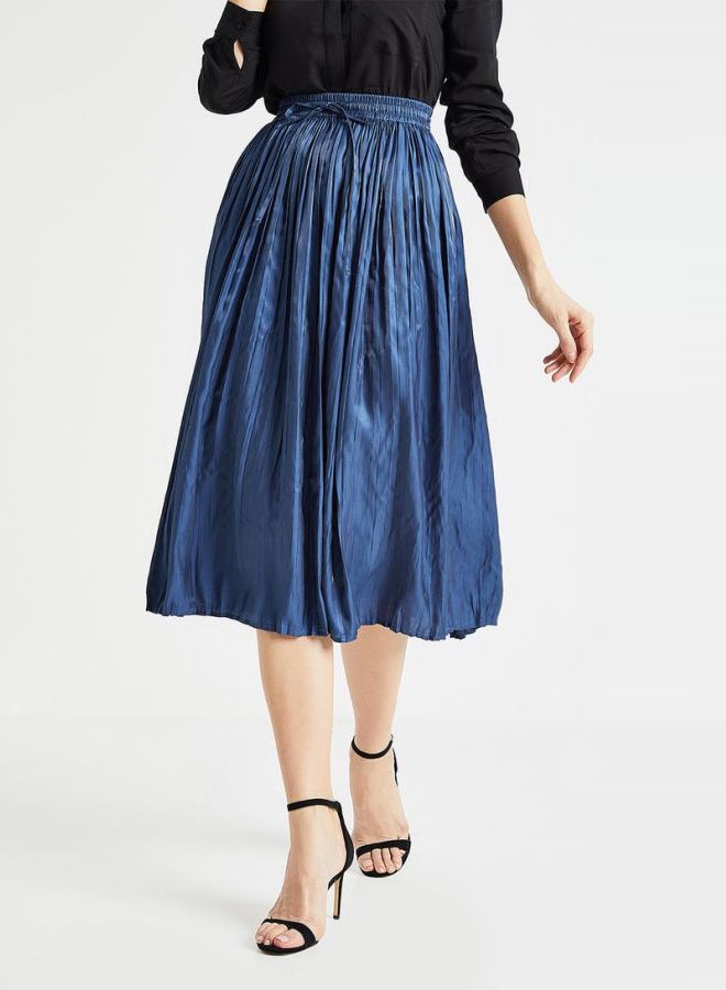 ONLY Metallic Plisse Skirt Blue  - Image 1