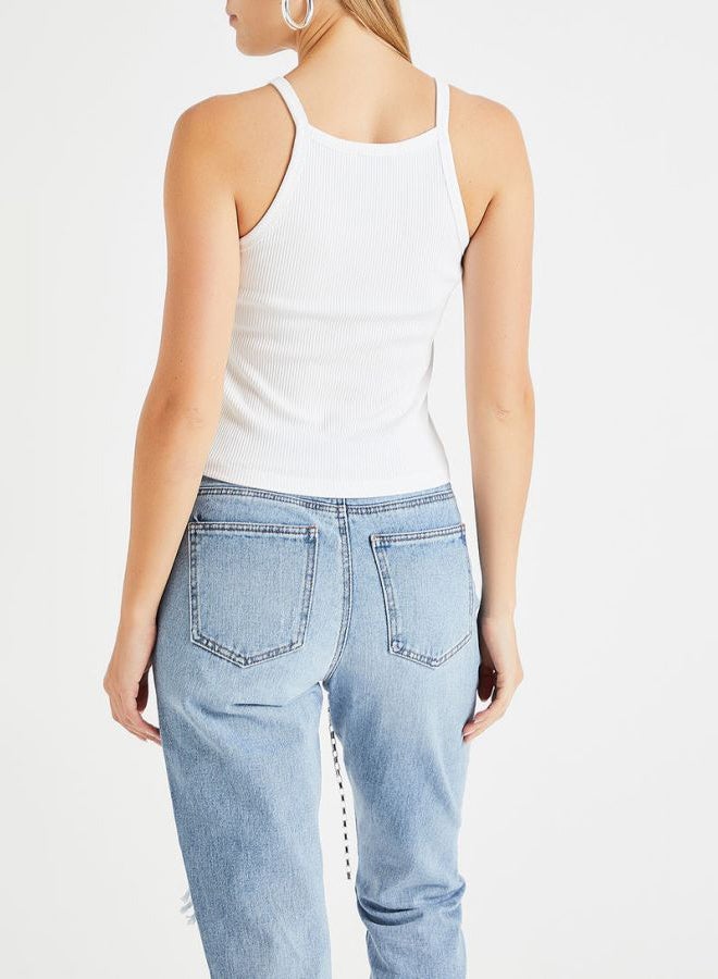 ONLY - Cropped Tank Top White - Image 1
