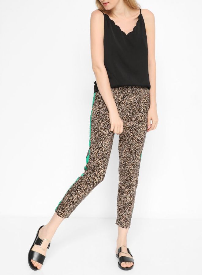 ONLY - Animal Print Drawstring Pants Multicolour - Image 1