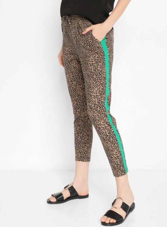 ONLY - Animal Print Drawstring Pants Multicolour - Image 1