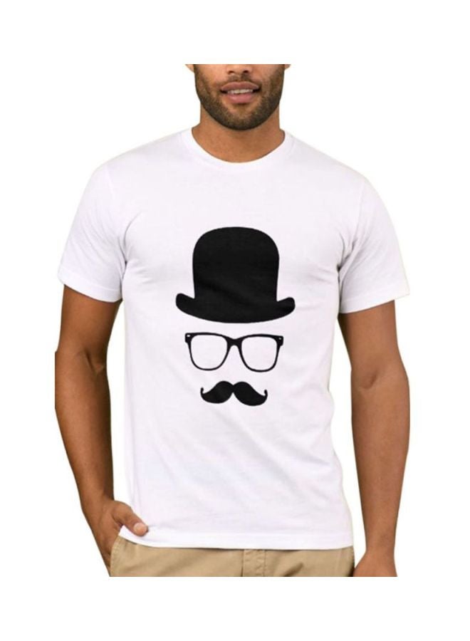 1st Piece Round Neck T-Shirt White/Black  - Image 1