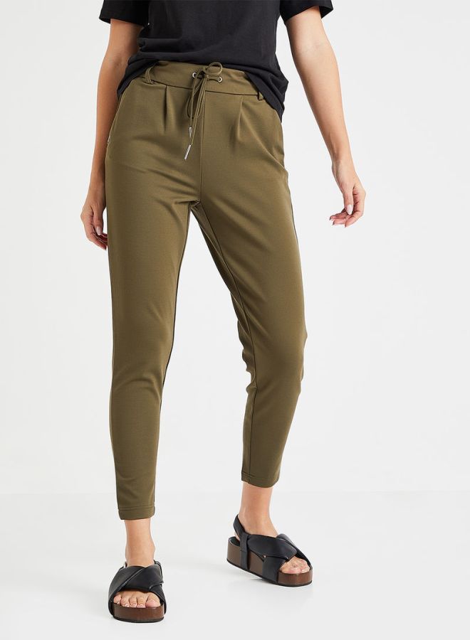 ONLY Drawstring Tapered Pants Olive - Image 1
