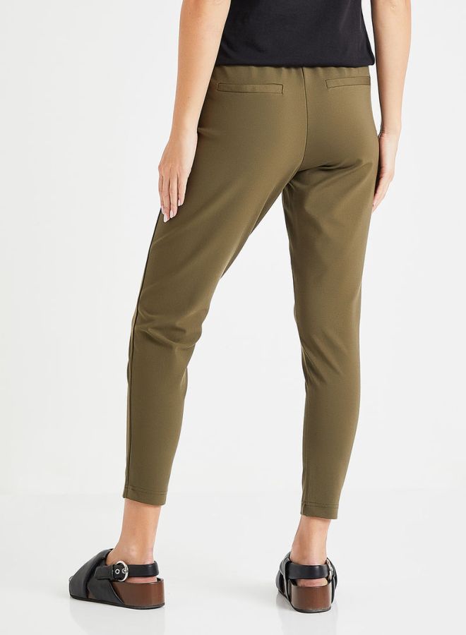 ONLY Drawstring Tapered Pants Olive - Image 2
