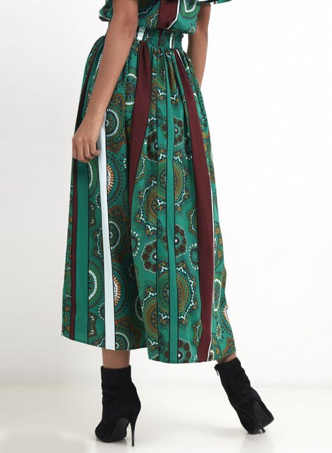 ONLY - Multi Print Maxi Skirt Green - Image 1
