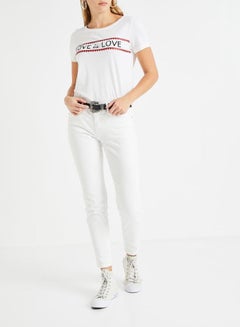 ONLY Love Is Love Printed T-Shirt White/Red/Black  - Image 3