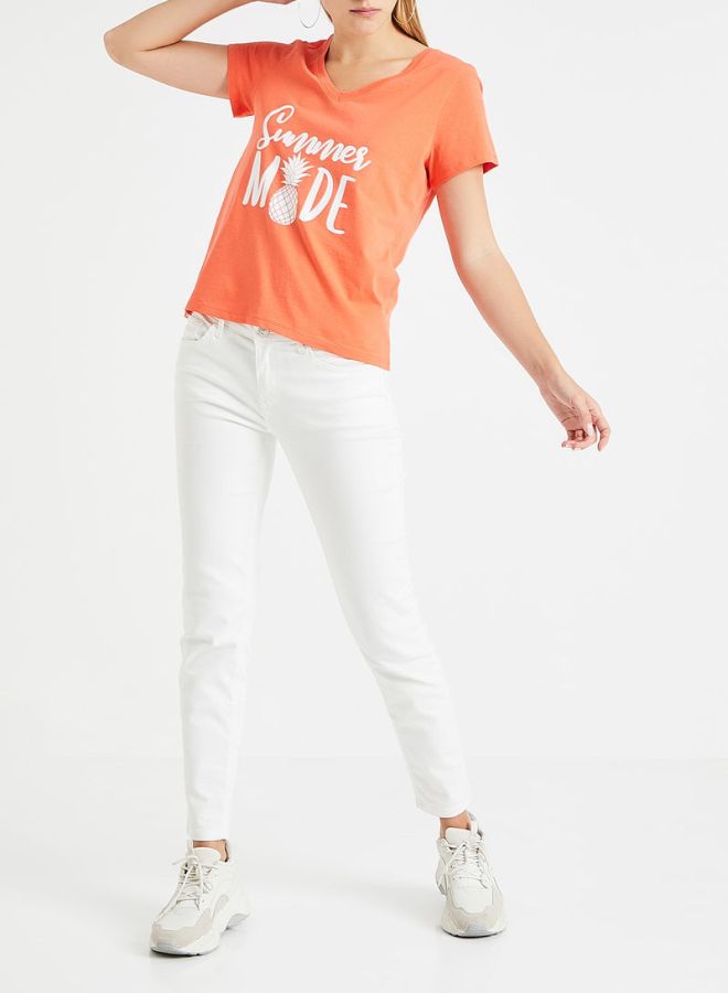 Graphic Printed  T-Shirt Orange - v1597847244/N35290148V_3