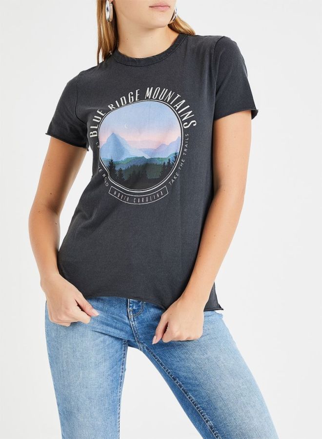 ONLY Graphic Printed T-Shirt Grey - Image 1