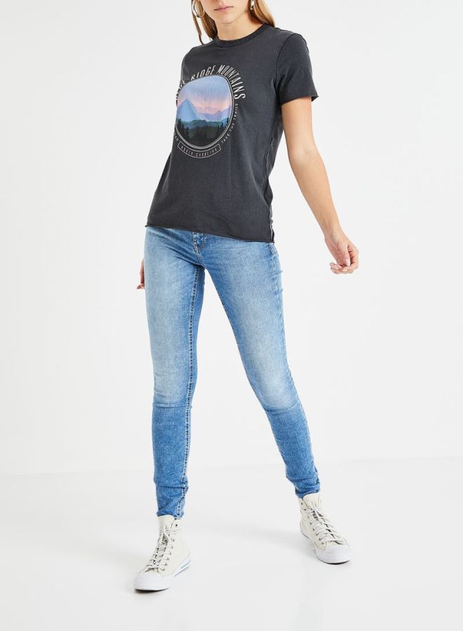 ONLY Graphic Printed T-Shirt Grey - Image 3