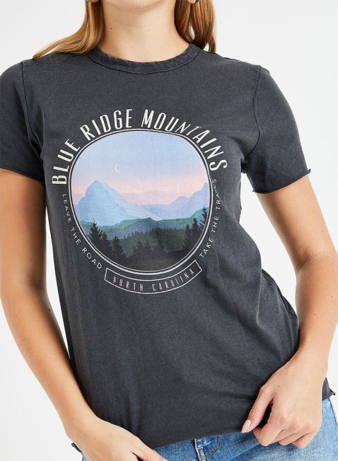 ONLY Graphic Printed T-Shirt Grey - Image 4