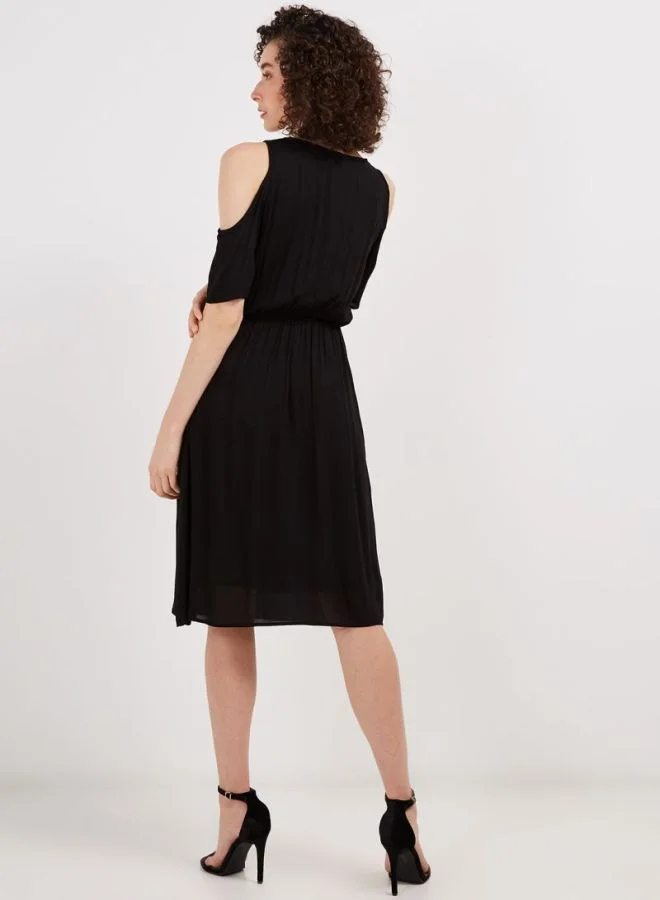ONLY Round Neck Midi Dress Black