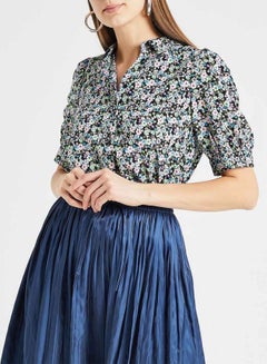 ONLY Floral Printed Short Sleeves Shirt Black/Pink/Green  - Image 1