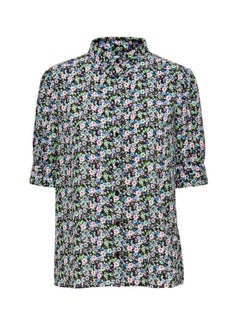 ONLY Floral Printed Short Sleeves Shirt Black/Pink/Green  - Image 5
