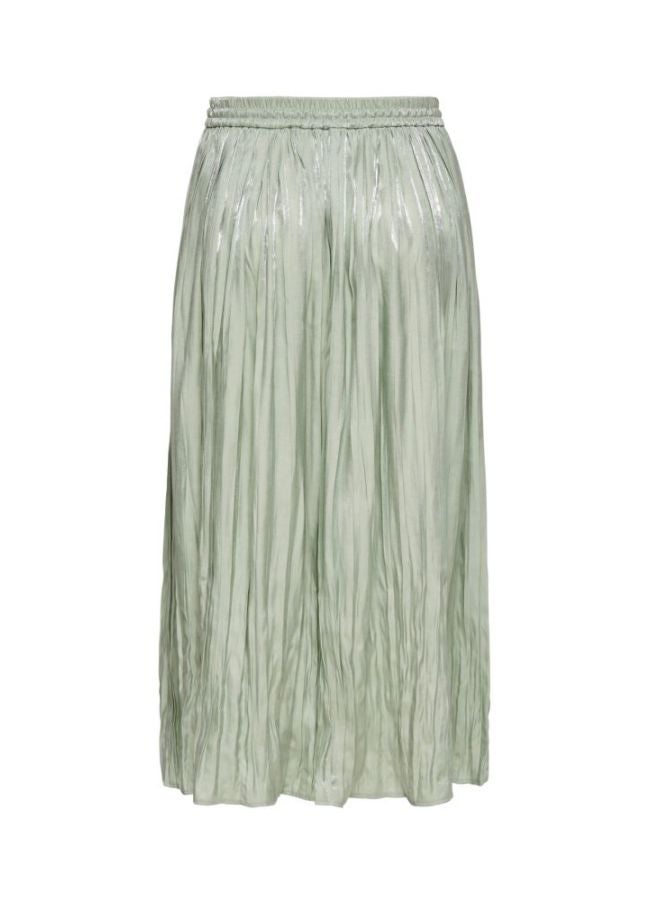 ONLY - Metallic Plisse Skirt Verde 38 - Image 1