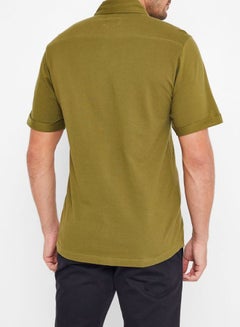 STATE 8 Short Sleeves Cotton Shirt Olive  - Image 2