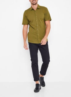 STATE 8 Short Sleeves Cotton Shirt Olive  - Image 3
