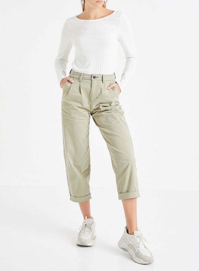 ONLY - Ribbed Long Sleeves T-Shirt White - Image 1