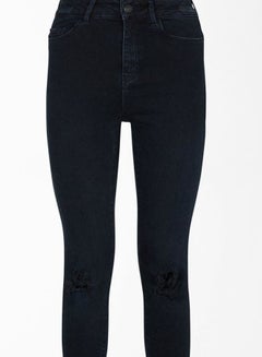 NEW LOOK Lift and Shape Ripped Skinny Jeans Navy  - Image 4