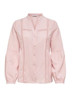 Lace Trim V-Neck Shirt Pink - v1597847431/N34220998V_5