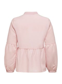 Lace Trim V-Neck Shirt Pink - v1597847431/N34220998V_6