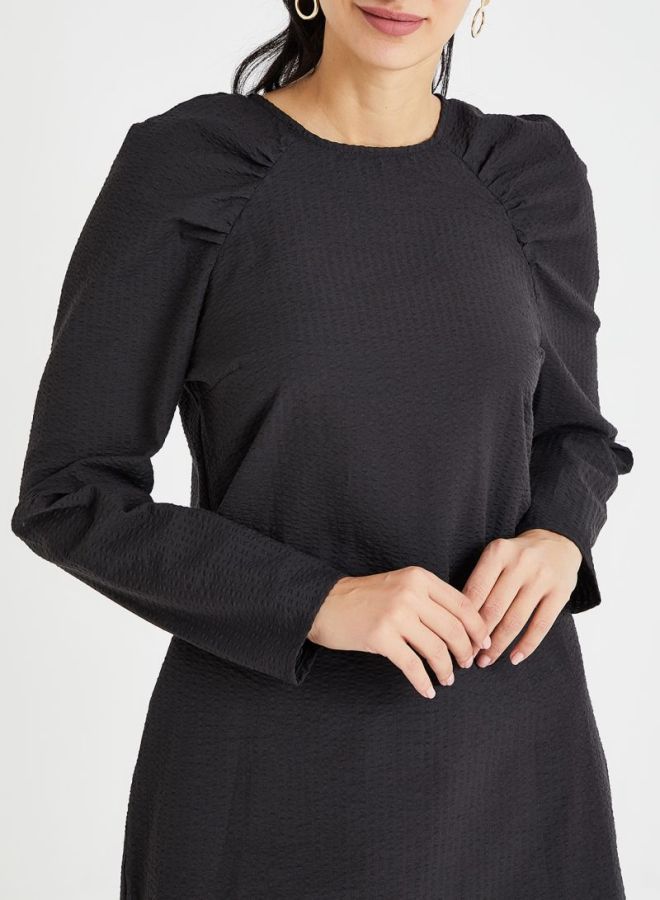 PIECES - Long Sleeves Dress Charcoal - Image 1