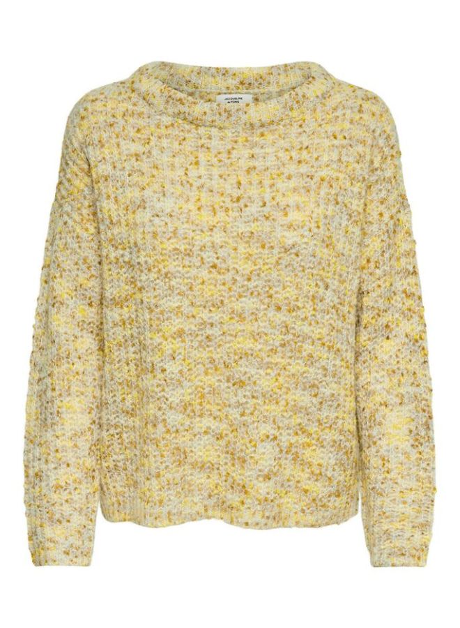 Jacqueline de Yong Marled Round Neck Sweater Yellow  - Image 5
