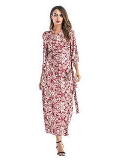 Printed Pattern Maxi Dress Red