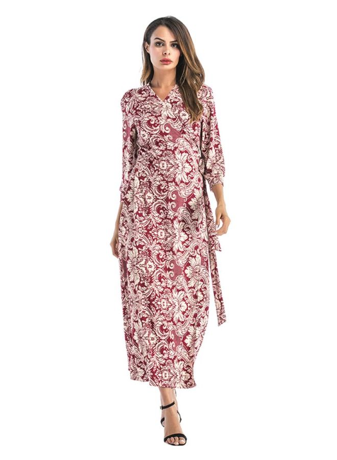 Y&D - Printed Pattern Maxi Dress Red - Image 1