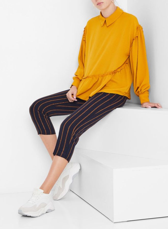 Stock Ruffle Detailed Top Mustard - Image 3