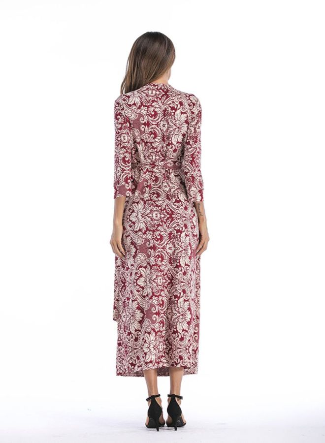 Y&D - Printed Pattern Maxi Dress Red - Image 1