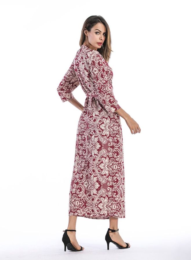 Y&D - Printed Pattern Maxi Dress Red - Image 1