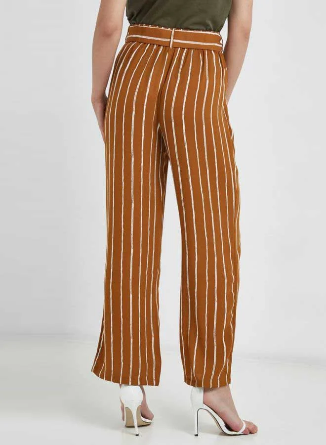 PIECES Polyester Striped Pants